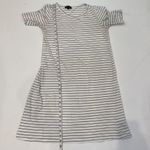 Roolee Women’s Black & White Striped Midi T-Shirt Dress Casual Sz M Cotton Photo 8