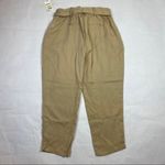 Maison Jules Beige Belted Pocketed Crop Pant Photo 8