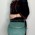 Dana Buchman  Green Faux Leather Front Flap Crossbody Bag Photo 2