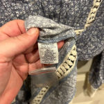 Entro  Antique Blue and White Floral Lace Trim Boho Top women’s size‎ Small Photo 4