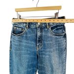 Pilcro The Vintage Straight Jeans Sz 27 Blue High Rise Raw Hem Boho Retro Chic Photo 5