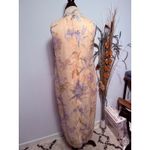 Scarlett Floral Midi Dress Sleeveless Vintage Pastel Peach Purple Photo 1