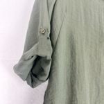 Lulu B Asymmetrical Long Sleeve Tunic Top Size Small Green Roll Tab High Low Photo 4