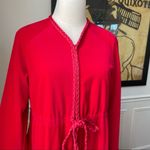 Vanity Fair Vintage Red Velour House Coat Robe Nightgown S M Photo 2
