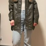 ZARA  Green Leather Jacket Photo 0