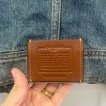 Coach Blue Denim Jacket with Brown and Pink Patch Photo 2