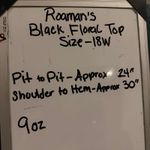 Roaman's Women Floral Blouse SZ 18W Romantic Black Semi Sheer Textured Button Up Photo 3