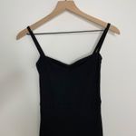 Reformation  Black Ribbed Knit MENA Ruched Bust Bodycon Stretch Midi LBD Dress Sm Photo 8