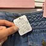 Free People  Be My Baby Braided Denim Mini Skirt NWT Photo 5