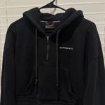 Alphalete  Black Half Zip Cropped Athletic Hoodie Sweatshirt Pullover Womens M Photo 2