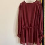 Haute Hippie  Burgundy Long Sleeve Mini Dress Photo 9
