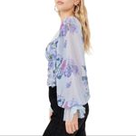 Free People Daphne Floral Lace Baby Blue Purple Romantic Blouse Top XS Photo 7