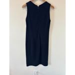 Armani Collezioni  Navy Blue Textured Sleeveless Sheath Dress Size 8 Photo 3