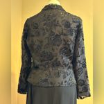 Talbots Vintage Black Crêpe-a- Georgette Floral Fancy Design Light Blaze… Photo 6