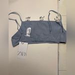 ZARA  Size Medium Blue Cropped Top Beaded Teardrop New Crop Blogger Photo 2