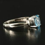 10K SOLID WHITE GOLD BLUE TOPAZ & DIAMOND RING (7.25) Photo 9