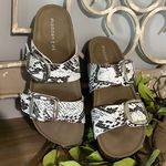 Madden Girl  Sandals Snake Skin Look Slides Womens 6 New in Box White Brown Photo 1