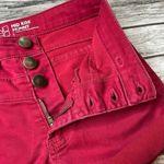 No Boundaries NoBo Mid Rise Skinny Cutoff Cut Off Cuffed Jean Shorts Deep Dark Red 1 Buttons Photo 3