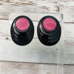 Vintage Clip On Earrings Dark Pink & Black Oval 1.25" Photo 1