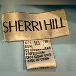 Sherri Hill Stunning  Baby Blue Beaded‎ Sequin Cropped Satin Low Back Top 10 Photo 5