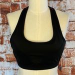 Forever 21 Black Racerback Sports Bra Padded Red Lattice Back Large Photo 1