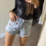Indigo Rein Womans Cherry Embroidered Denim Shorts 9/28 Photo 0