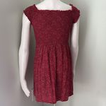 Brandy Melville  Caley smocked off the shoulder red floral dress Photo 8