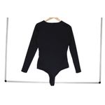 Abercrombie & Fitch Womens  Soft AF Black Nylon O-Ring Cutout Bodysuit Size Large Photo 1