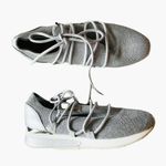 JSlides NEW URBAN SPORTS J/SLIDE SILVER METALLIC LACE UP SNEAKERS Photo 1