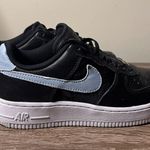 Nike  Air Force 1 FM Customized Black Light Blue and White Sneakers Very Clean Photo 2