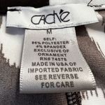 Cache  Brown & White Damask Tie  Back  Sleeveless Top Medallion Center EUC Size M Photo 7