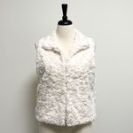 Betsey Johnson Ivory Faux Fur Hook Eye Vest Photo 1