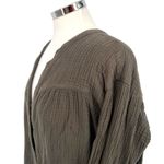 Free People  Changing Horizons Gauze Top Dark Olive Green Size Large Photo 3