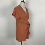 Luca + Grae  Rust Orange Wrap Dress Short Sleeve Casual Boho Chic Trendy Small Photo 3
