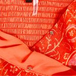 1. State 1.‎ STATE Orange Coral Paisley Sweetheart Smocked Top Cottagecore Medium New Photo 3