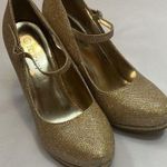 Delicacy woman’s size 8.5 sparkling gold Mary Jane style heels Photo 1