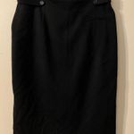 Akris Punto Womens  Black Wool Pencil A-Line Skirt Lined Rear Buttons Size 10 Photo 1