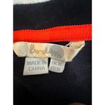 BODEN Cotton Flocked Knit Navy Blue Velvet Polka Dot Long Sleeve Dress Size 14 Photo 4