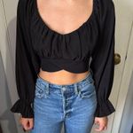 Doe & Rae  Boutique Black Tie Crop top Size Small Photo 0