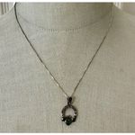 Solvar Heritage Sterling Silver Marcasite & Green Crystal Claddagh Necklace Photo 1