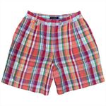 Liz Sport Vintage 90s Pink Plaid Pleated High Rise Mom Shorts Women’s 12 Cotton Photo 0
