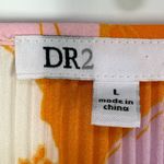DR2 Women’s Floral Tie Front Long Sleeve Blouse Orange Purple Size Large Photo 3