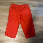 Talbots Women's Pumpkin Orange Pure Irish Linen Modern Cropped Pants Size 18W Photo 1