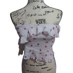 Sky to Moon Asymmetrical Ruffle Tube Top Strapless Backless Bandeau Top Size L White Size L Photo 1