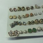 Lot Of 20 Costume Pierced Earrings Studs Rhinestone / Faux Pearl / Metal Etc Photo 6