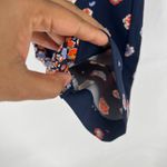 Maison Jules Pants Womens 4 Blue Floral Print Straight Leg High Rise Pleated Photo 5