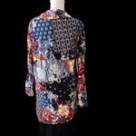 Jaase  Rosella floral collage jacket notched collar side slits 1 button EUC Photo 3