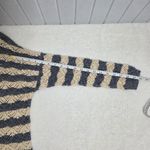 Peruvian Connection  Vintage Crochet knit Blue and Cream Striped Sweater Size M/L Photo 5