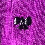 Storybook Knits New Treasures Purple Beaded Velvet Cardigan 3X Bow Buttons Glam Photo 4