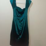 SheIn Womens Green Satin Corset Dress Photo 3